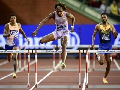 Liga Diamante: Alison dos Santos gana los 400 m vallas en Bruselas