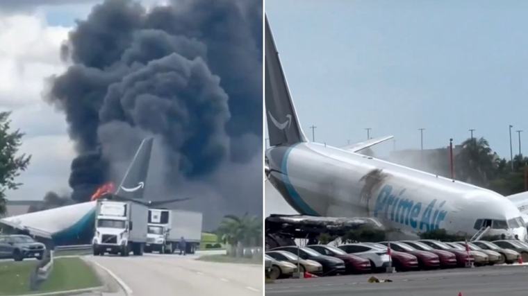 Un avión de carga de Amazon se estrella en el aeropuerto de Miami